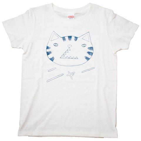 ねこTシャツ  ( ホワイト/レディースS)