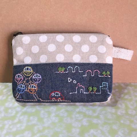 観覧車刺繍ポーチ