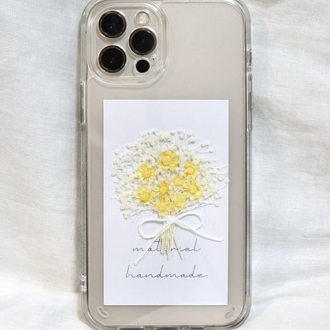 【全機種対応】スマートフォンインナーシート iPhoneケース カバー 花 花束 ドライフラワー 挟む