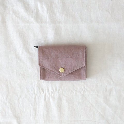 封筒型の小さなお財布　スモーキーピンク