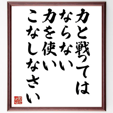 バックミンスター・フラーの名言「力と戦ってはならない、力を使いこなしなさい」額付き書道色紙／受注後直筆（V0959）