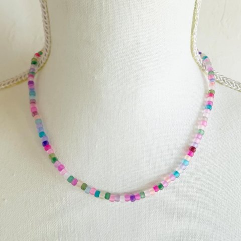 No gloss beads DC necklace (NO.6184)