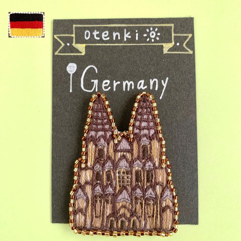 【刺繍ブローチ】ドイツ / ケルン大聖堂/ ブローチ