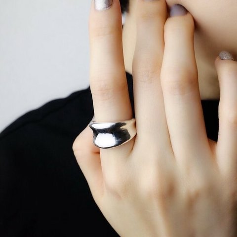 〈silver925〉Plump 逆甲丸 ring［Middle］ 2〜25号シルバーリング　受注生産　<LR002M> 