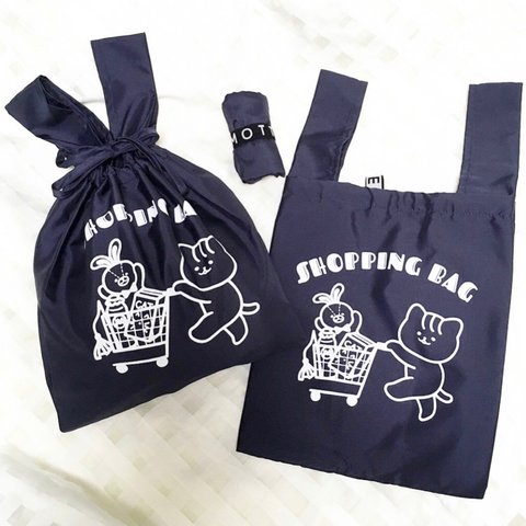 前髪猫のshopping bag (たためるエコバッグ)