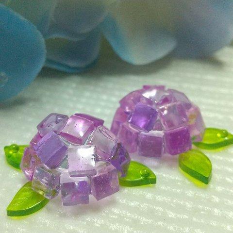 ☆イロドリ紫陽花イヤリング／ピアス～ピンク～☆