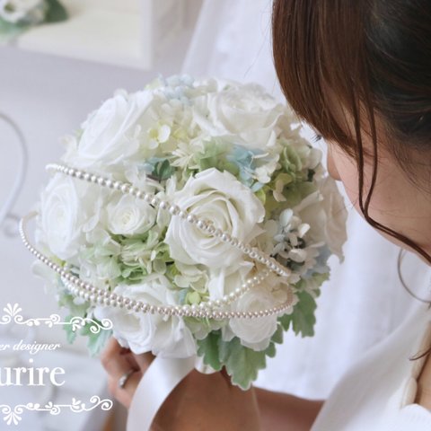 something  blue bouquet  headdress