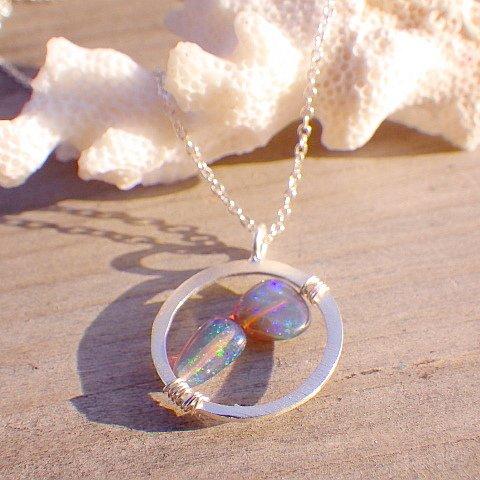 ☆再販☆Black Opal in Circle---SV925/ブラックオパール