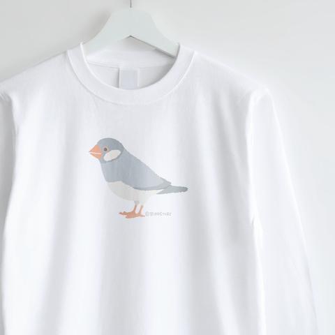 長袖Tシャツ（Simple / 文鳥 / シルバー）