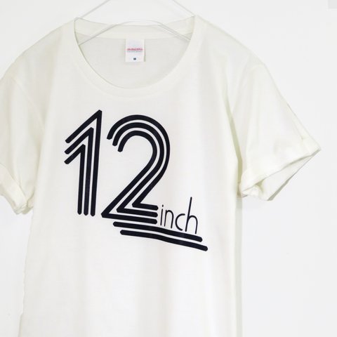 12インチレコードTシャツ【バニラホワイト】 ユニセックス 半袖クルーネックTシャツ