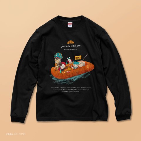 ハイクオリティー ロングTシャツ「Journey with you ボートの旅」/送料無料