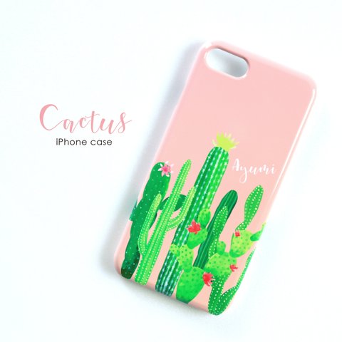 【オーダーメイド】 iPhone スマホケース 【cactus】