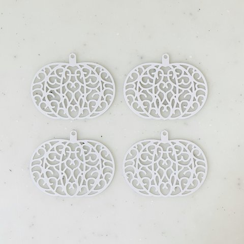 White Filigree Pumpkin Pendant Tops