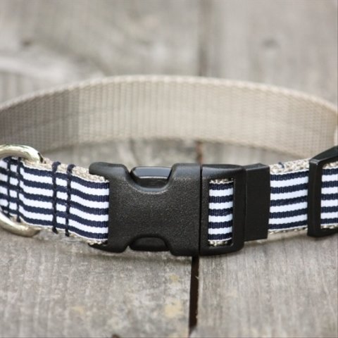 犬首輪 幅2.5㎝ Navy Stripe