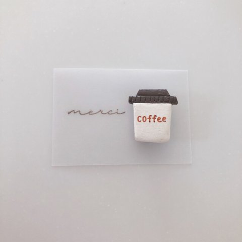 coffee ブローチ〔陶器〕cup