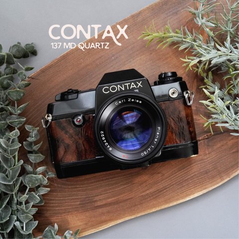 クラロウォルナット CONTAX 137 MD Quartz レトロフィルムカメラ　天然素材　一眼レフ　受注製作