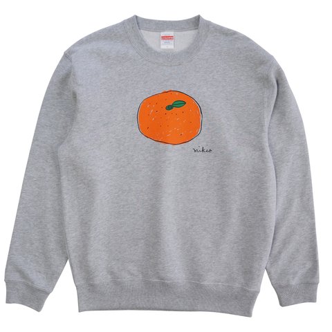 みかん 大人用トレーナー Gray S M L XL 2XL ☆お正月☆新年☆年越し☆