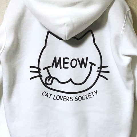 CAT LOVERS SOCIETY / WHITE / ジップパーカー