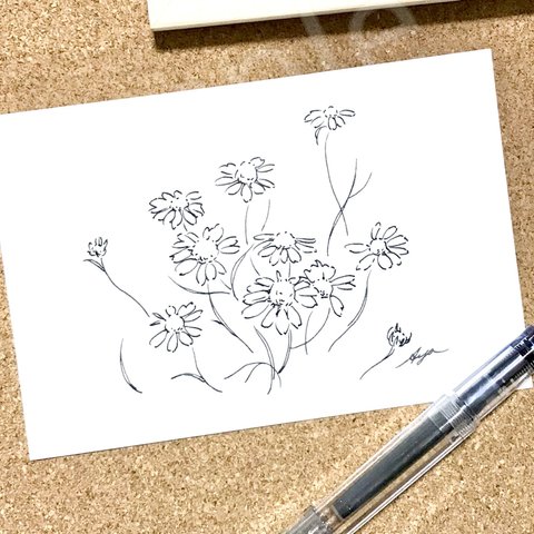 ✳︎原画 ✳︎はがき/横 ✳︎カモミール