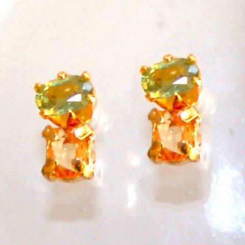 - Autumn - Green Sapphire & Citrine Earrings/Pierce