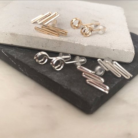 カラーが選べる　プチピアス２点セット　petit pierce set 14kgf silver925