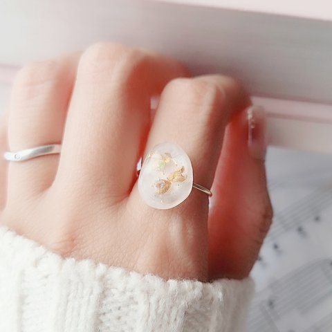 数量限定💓本物のお花 金木犀のリング(9号～フリーサイズ)