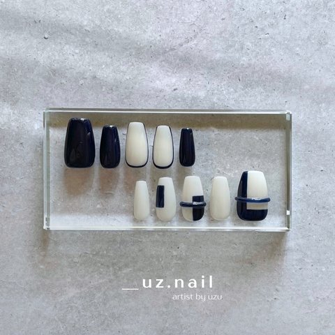 ＃17 完成品・現品ネイルチップ♡ 美フォルム｜シンプルネイル｜大人ネイル｜個性派ネイル｜リングネイル