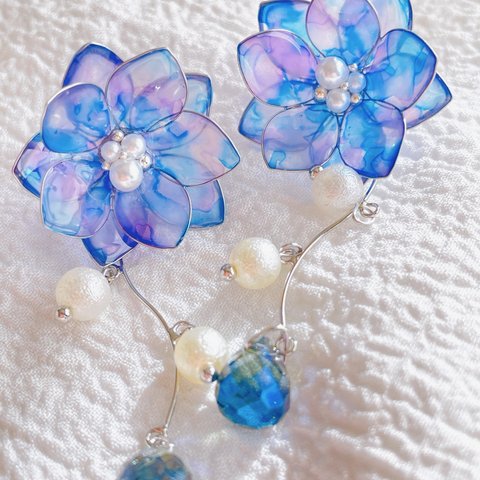 BLUE 2way Pearl Nuance Flower フラワーアクセサリー