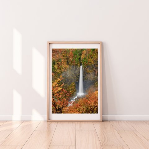 紅葉の白水の滝　インテリアアートポスター 036