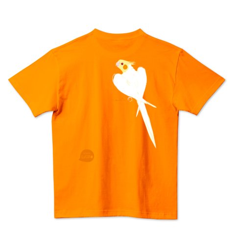 ごきげん オカメインコ 背中にルチノー アジアジ ワキワキ バックプリント Tシャツ 0235