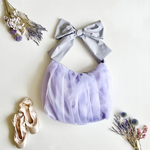 【受注生産】3way  ribbon tote bag （purple）