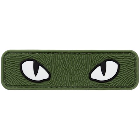 ワッペン 猫の目 PVCパッチ マジックテープ（ベルクロ・面ファスナー）着脱 ミリタリー サバゲー 緑