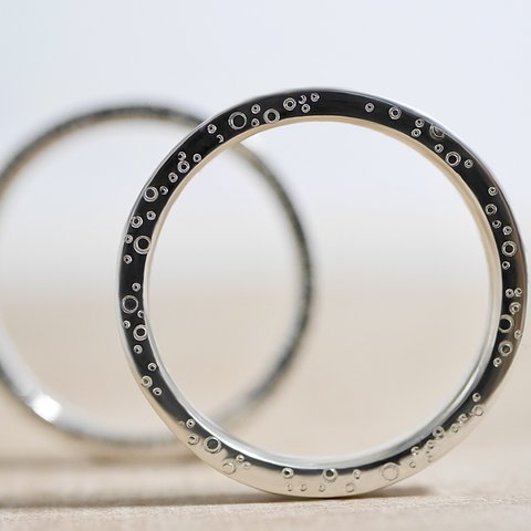 『Ice◦°bubble｡』泡の結婚指輪 オーダーリング ペアリング 2本セット ( プラチナ or ゴールド )( 光沢仕上げ )  結婚指輪のオーロ