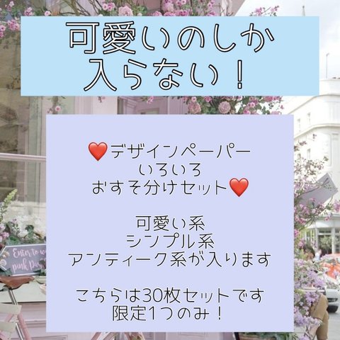 可愛いのしか入らない！デザインペーパー❤️30枚セット🎀