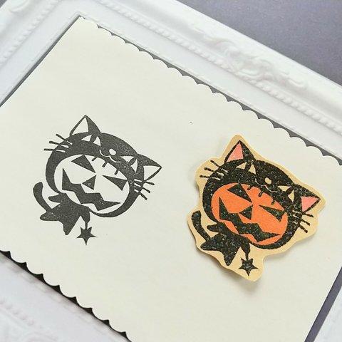 【再販1】黒猫仮装のジャックオーランタン