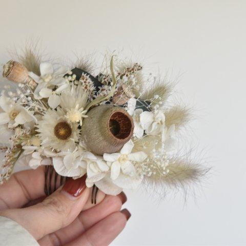 【宅急便コンパクト送料込み】Botanical HairComb White / Headdress / ヘアコーム / ヘッドドレス