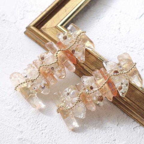 flower crystal ヘアクリップ