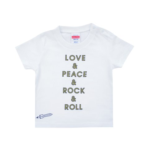 ラブ＆ピース＆ロック＆ロール（KIDS）Tシャツ