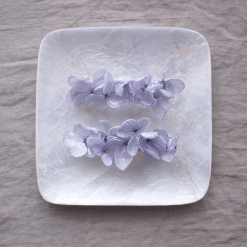 【hydrangea petal  series】紫陽花 ヘアクリップ 2個セット