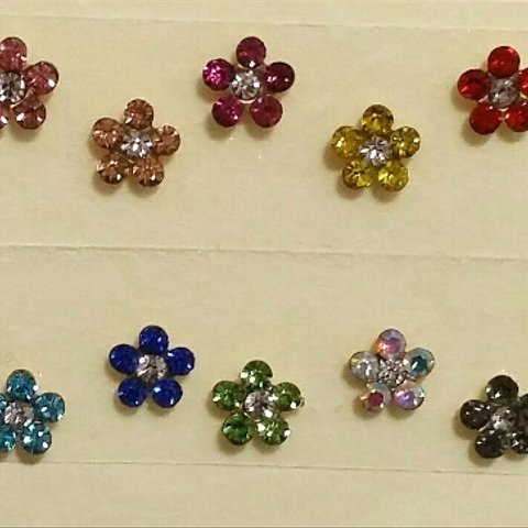 小さいキラキラなお花のピアス／ノンホールピアス(両耳分)