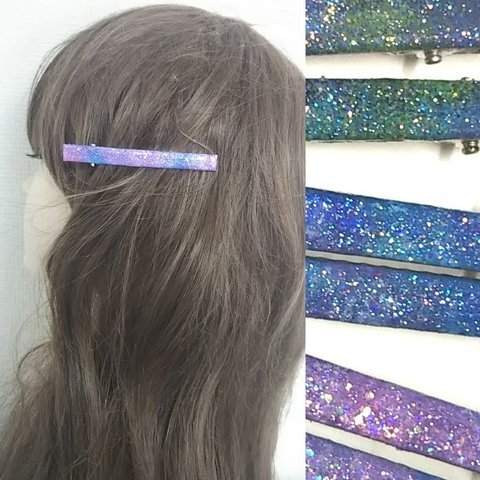 大人可愛い　宇宙ギャラクシー　艶きらヘアクリップ　ヘアピン　サイド・おくれ毛・アップの毛先に　