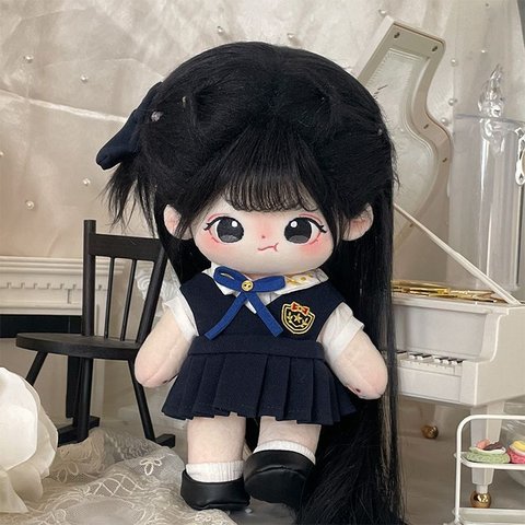 25cm 着せ替えぬいぐるみ 無属性 着せ替え人形 黒髪黒い目女の子 怒っている女の子 綿人形 コットンドール 難哄 cotton doll