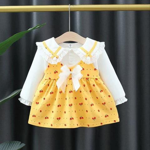 ベビードレス花柄ワンピース出産祝い子供ワンピース ドレス子供服 ベビー服ギフト