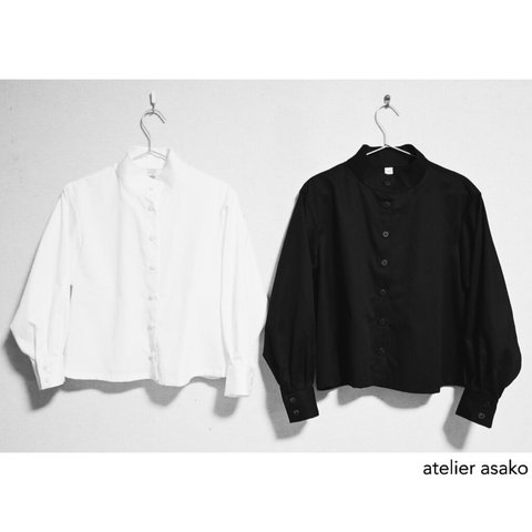 スタンドカラーシャツ（ブラック／フリーサイズ）