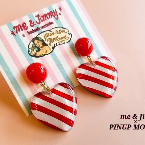 ◇◆You make me happy Earrings◆◇ピアス・イヤリング 【ルージュレッド】【me & Jimmy×PINUP MOM】