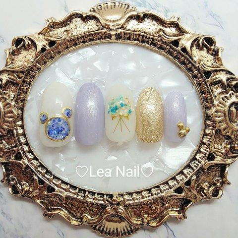 No.５　フラワーブーケネイル♡（Light Blue）