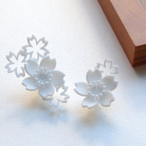 さくら咲く・ピアス #3Dprint accessories