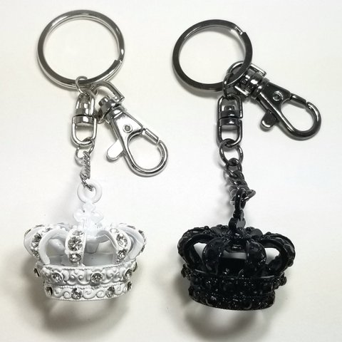 KEYHOLDER【王冠】M-SIZE・35ｘ35ｍｍ　①BLACK　②WHITE