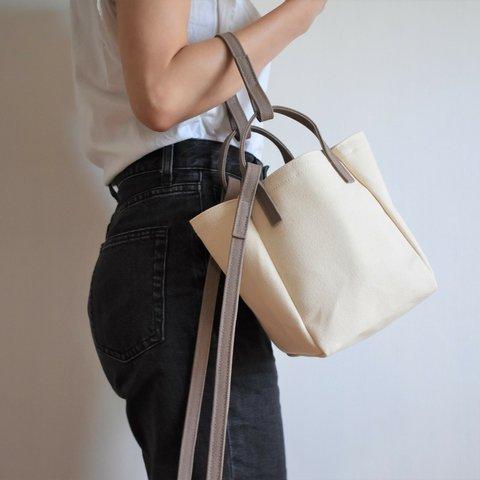 WALKING SHOULDER TOTE BAG （キナリ×マットブラウン）