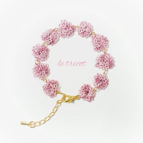 ⑲【pink bracelet】タティングレース